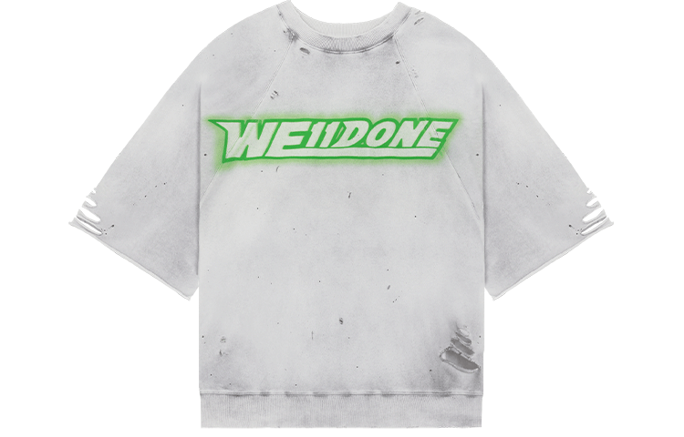 WE11DONE SS22 Distressed Logo Tee Unisex White WD-TT1-22-551-U-WH 圖 2