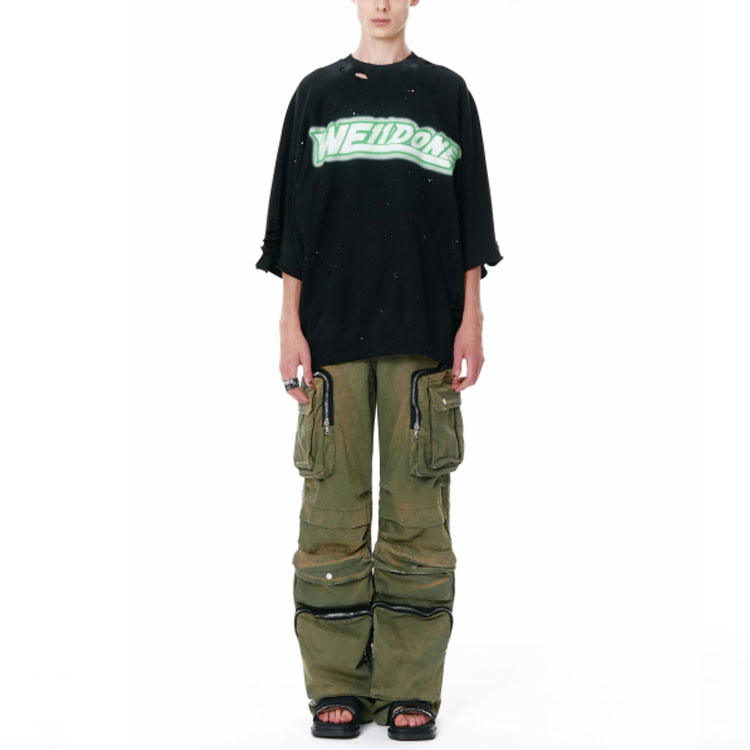 WE11DONE SS22 Distressed Logo Washed T-Shirt Unisex Black WD-TT1-22-551-U-BK 圖 4