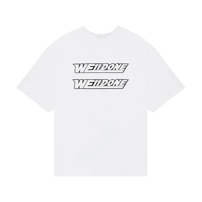 WE11DONE SS22 Double Logo & Heart Graphic Tee Unisex White. WD-TT1-22-683-U-WH