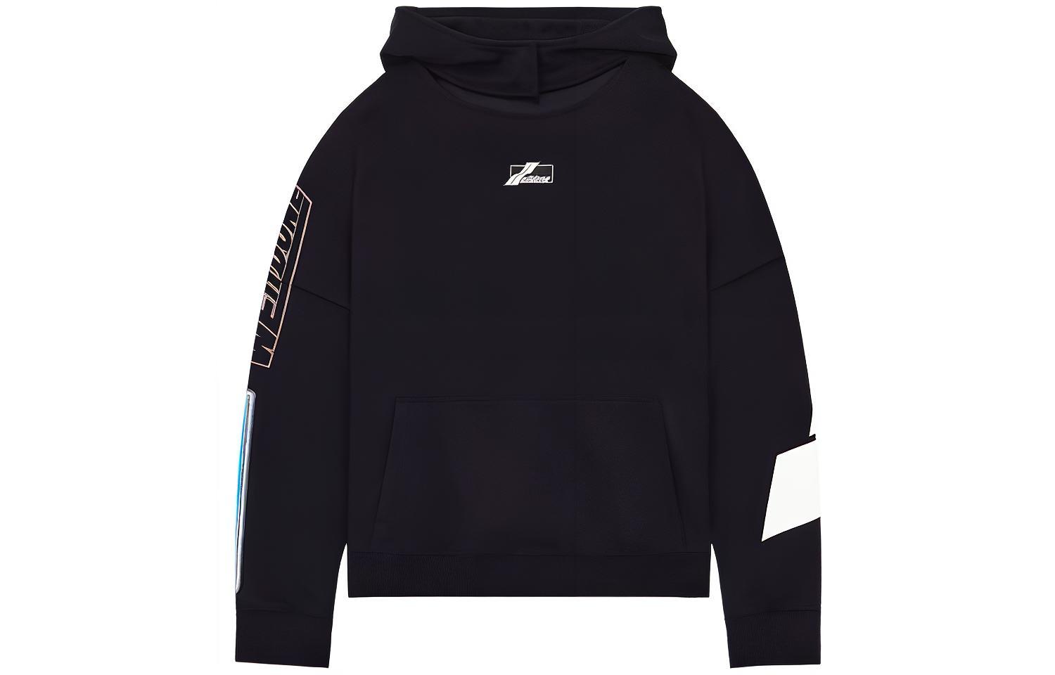 WE11DONE SS22 Dual Logo Colorblock Pullover Sweatshirt Unisex Black WD-TH1-22-568-U-BK