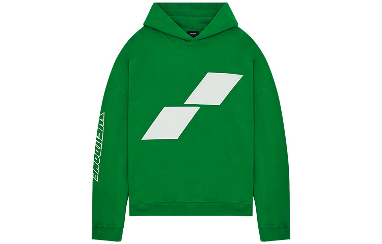 WE11DONE SS22 Geometric Logo Contrast Hoodie Unisex Green WD-TH1-22-677-U-GR