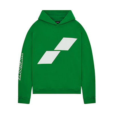 WE11DONE SS22 Geometric Logo Contrast Hoodie Unisex Green WD-TH1-22-677-U-GR
