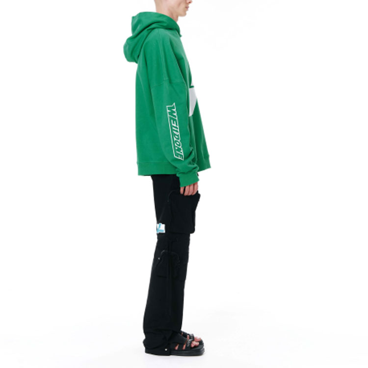 WE11DONE SS22 Geometric Logo Contrast Hoodie Unisex Green WD-TH1-22-677-U-GR 圖 6
