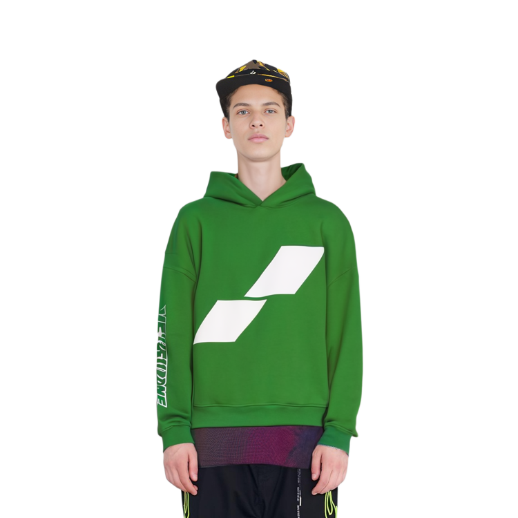 WE11DONE SS22 Geometric Logo Contrast Hoodie Unisex Green WD-TH1-22-677-U-GR 圖 8