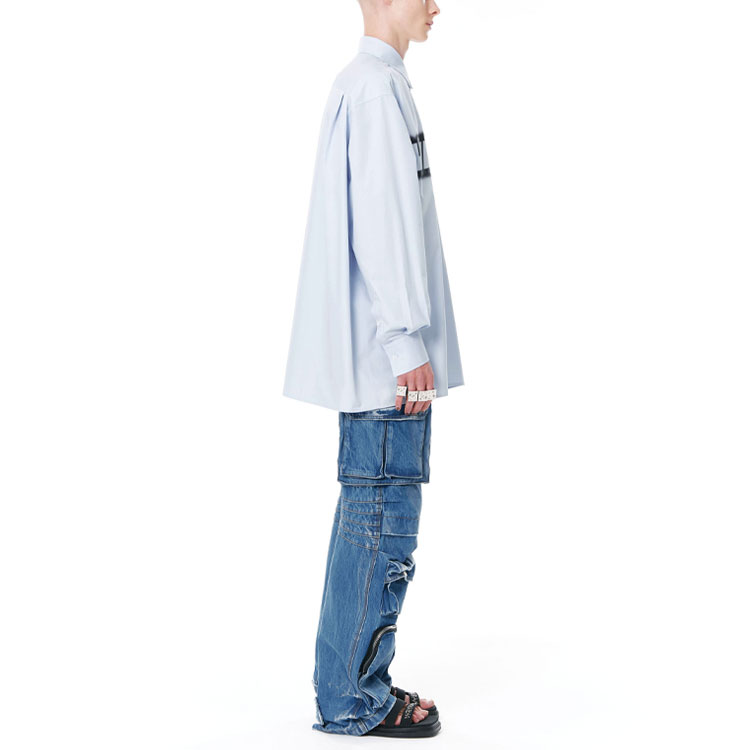 WE11DONE SS22 Graffiti Logo Print Long Sleeve Shirt Unisex Light Blue WD-BL1-22-212-U-SK 圖 6