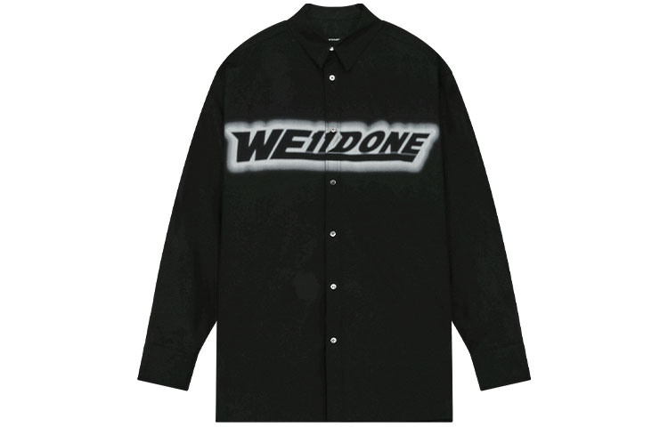 WE11DONE SS22 Graffiti Logo Printed Long Sleeve Shirt Unisex Black WD-BL1-22-212-U-BK 圖 2