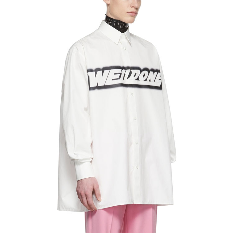 WE11DONE SS22 Graffiti Logo Printed Unisex Long Sleeve Shirt. WD-BL1-22-212-U-WH 圖 4
