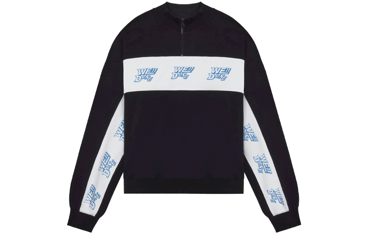 WE11DONE SS22 Half-Zip Colorblock Logo Sweatshirt Unisex Black. WD-TS1-22-564-U-BK 圖 2