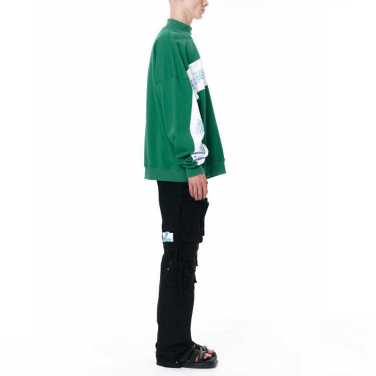 WE11DONE SS22 Half-Zip Logo Patchwork Sweatshirt Jacket Unisex Green WD-TS1-22-564-U-GR 圖 6