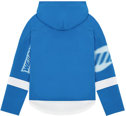 WE11DONE SS22 Irregular Logo Print Hoodie Unisex - Blue. WD-TH1-22-562-U-BL Lookbook WE11DONE SS22 Irregular Logo Print Hoodie Unisex - Blue. WD-TH1-22-562-U-BL