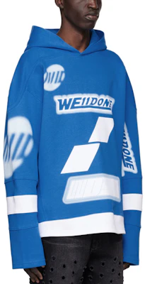 WE11DONE SS22 Irregular Logo Print Hoodie Unisex - Blue. WD-TH1-22-562-U-BL Shop WE11DONE SS22 Irregular Logo Print Hoodie Unisex - Blue. WD-TH1-22-562-U-BL