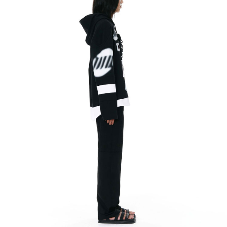 WE11DONE SS22 Irregular Logo Print Hoodie Unisex Black. WD-TH1-22-562-U-BK 圖 6