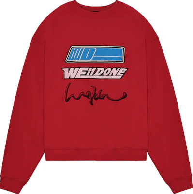 WE11DONE SS22 不規則Logo印花紅色長袖圓領衛衣 男女款 WD-TS1-22-680-U-RD Buy WE11DONE SS22 不規則Logo印花紅色長袖圓領衛衣 男女款 WD-TS1-22-680-U-RD