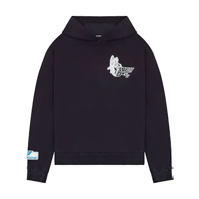 WE11DONE SS22 Logo Cartoon Graphic Hoodie Unisex Black WD-TH1-22-549-U-BK