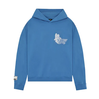 WE11DONE SS22 Logo Cartoon Graphic Hoodie Unisex Light Blue WD-TH1-22-549-U-SK