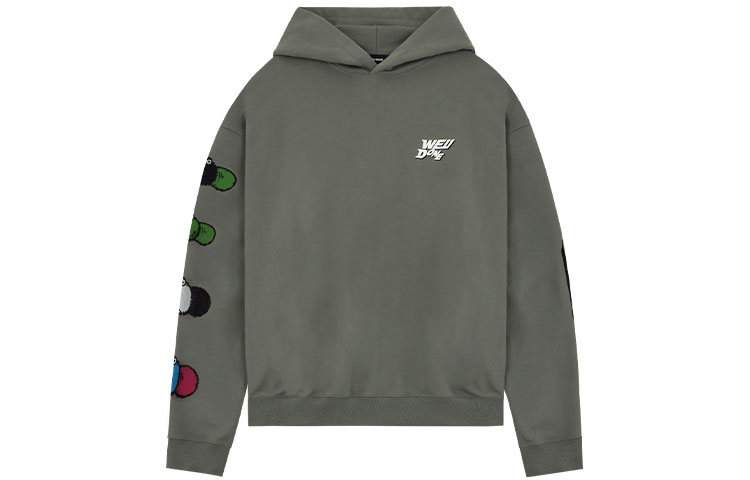 WE11DONE SS22 Logo Cartoon Graphic Pullover Sweatshirt Unisex Army Green WD-TH1-22-642-U-KK