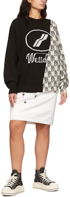 WE11DONE SS22 標誌對比針織羊毛毛衣 中性 黑色 WD-KT1-22-638-U-BK Shop WE11DONE SS22 標誌對比針織羊毛毛衣 中性 黑色 WD-KT1-22-638-U-BK