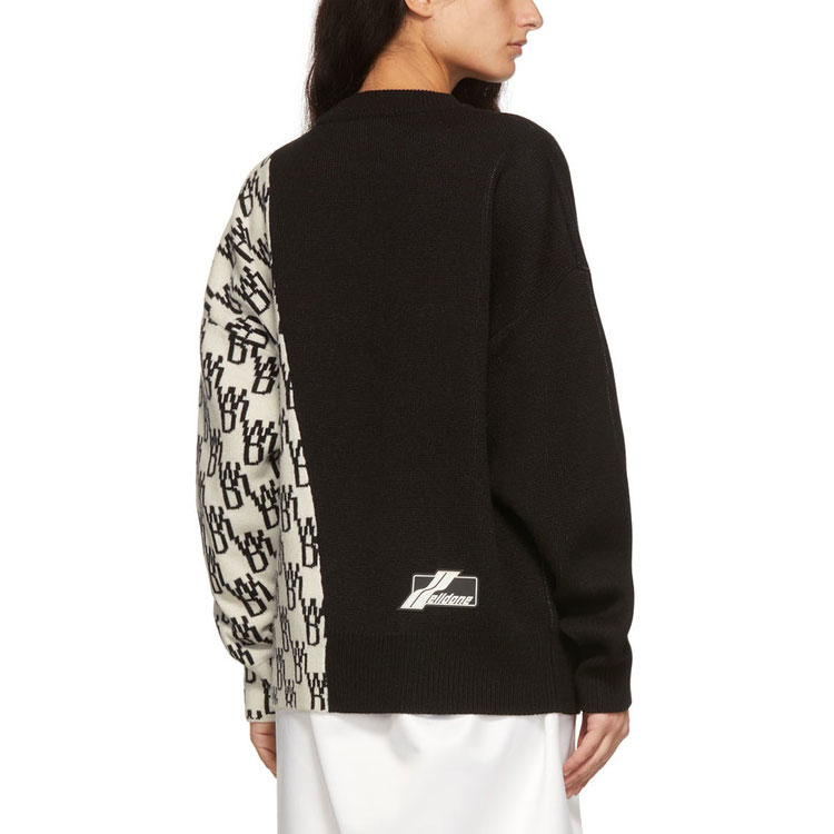 Details for WE11DONE SS22 Sweater Rajut Wool Logo Kontras Unisex Hitam WD-KT1-22-638-U-BK