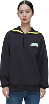 WE11DONE SS22 Logo對比圓領衛衣 男女同款 黑色 WD-TS1-22-615-U-BK Shop WE11DONE SS22 Logo對比圓領衛衣 男女同款 黑色 WD-TS1-22-615-U-BK