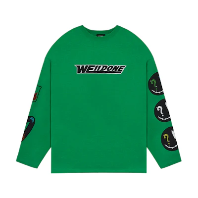 WE11DONE SS22 Logo Geometric Crewneck Long Sleeve Sweatshirt Green Unisex WD-TT1-22-629-U-GR