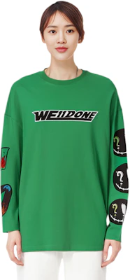 WE11DONE SS22 幾何徽標長袖綠色大學T 恤 情侶適用 WD-TT1-22-629-U-GR Shop WE11DONE SS22 幾何徽標長袖綠色大學T 恤 情侶適用 WD-TT1-22-629-U-GR