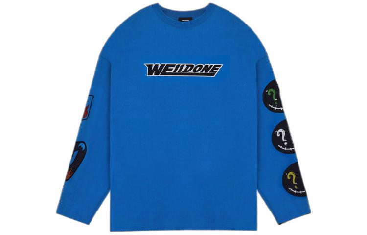 Order WE11DONE SS22 復古藍色LOGO圖案長袖T恤 男女適用 WD-TT1-22-629-U-BL