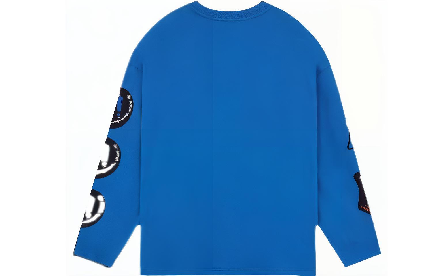 Lookbook WE11DONE SS22 復古藍色LOGO圖案長袖T恤 男女適用 WD-TT1-22-629-U-BL