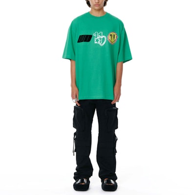 WE11DONE SS22 綠色愛心圖案Logo男女通用圓領T恤 WD-TT1-22-672-U-GR Shop WE11DONE SS22 綠色愛心圖案Logo男女通用圓領T恤 WD-TT1-22-672-U-GR