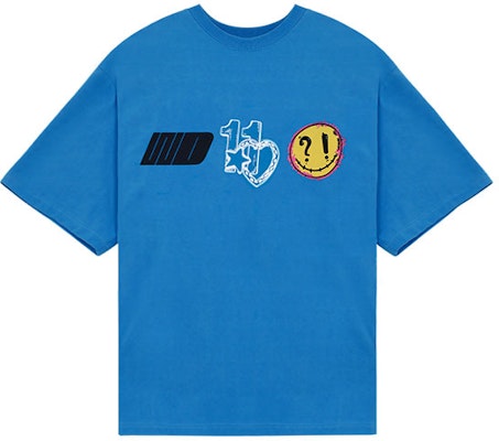 WE11DONE SS22 Logo Heart Print Blue Unisex Crewneck T-Shirt WD-TT1-22-672-U-BL Buy WE11DONE SS22 Logo Heart Print Blue Unisex Crewneck T-Shirt WD-TT1-22-672-U-BL