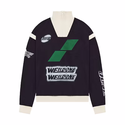 WE11DONE SS22 Logo Monogram High-Neck Patchwork Sweatshirt Unisex Black WD-TS1-22-550-U-BK