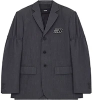 Order WE11DONE SS22標誌墊肩單扣西裝外套 深灰色 男女適用 WD-JK1-22-017-U-DG