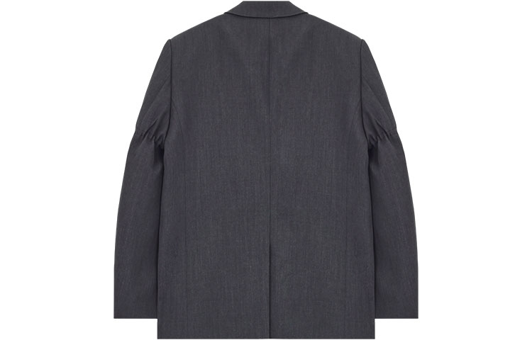 Lookbook WE11DONE SS22 Blazer Berpadding Bahu Logo Uniseks Kelabu Gelap WD-JK1-22-017-U-DG