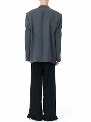 WE11DONE SS22 Blazer Berpadding Bahu Logo Uniseks Kelabu Gelap WD-JK1-22-017-U-DG Purchase WE11DONE SS22 Blazer Berpadding Bahu Logo Uniseks Kelabu Gelap WD-JK1-22-017-U-DG