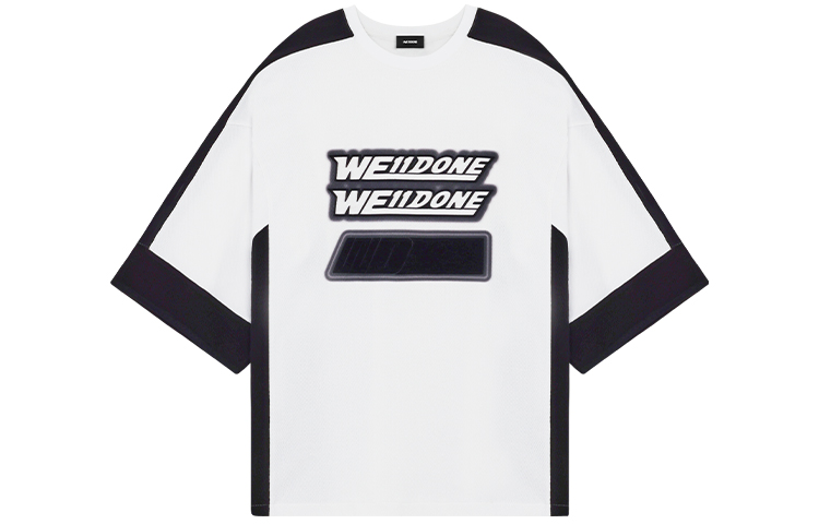Order WE11DONE SS22 標誌印花撞色連帽T恤 男女通用 白色 WD-TS1-22-503-U-WH