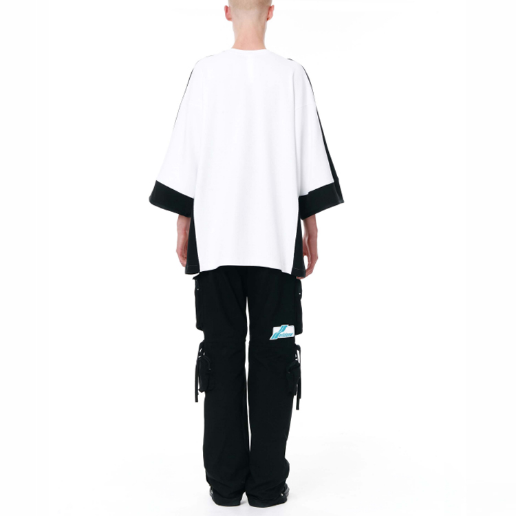 Purchase WE11DONE SS22 標誌印花撞色連帽T恤 男女通用 白色 WD-TS1-22-503-U-WH