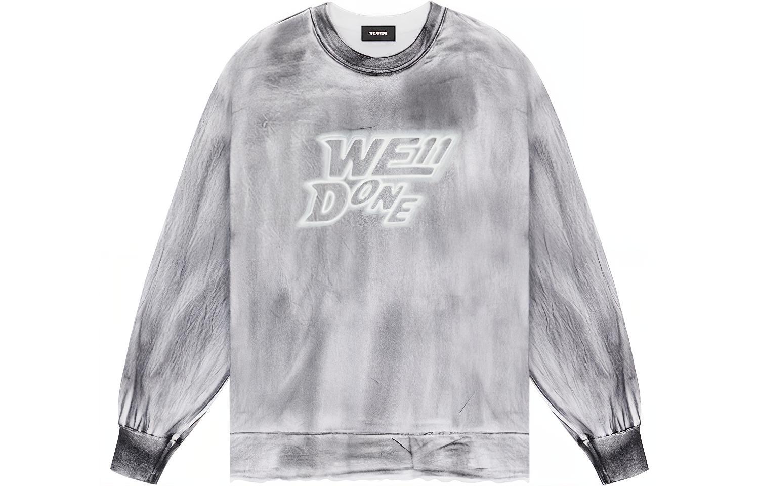 WE11DONE SS22 Logo Print Washed Effect Unisex Long Sleeve T-Shirt Grey. WD-TT1-22-580-U-BK 圖 2
