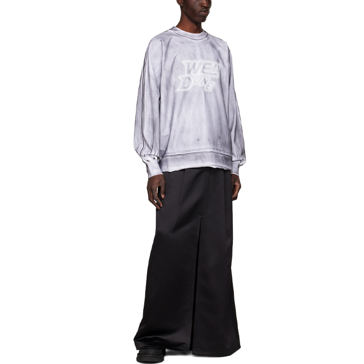 WE11DONE SS22 Logo Print Washed Effect Unisex Long Sleeve T-Shirt Grey. WD-TT1-22-580-U-BK 圖 6