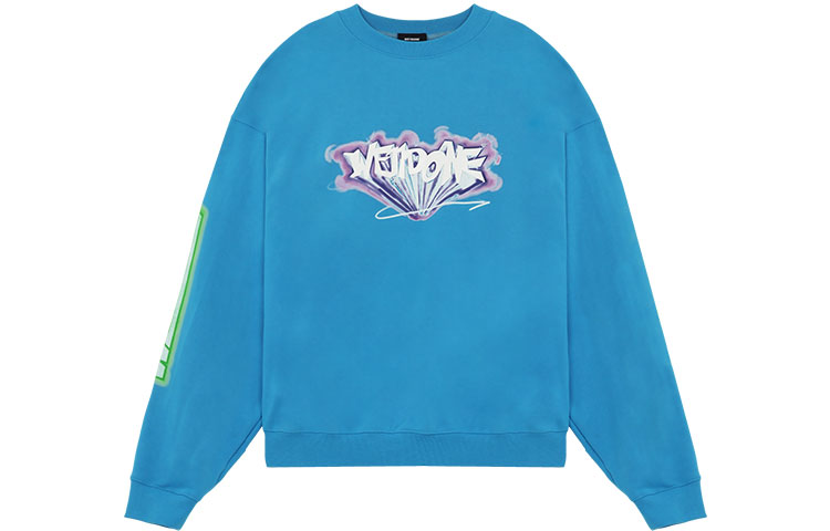 Order WE11DONE SS22 印花標誌洗水套頭衛衣 男女款 藍色 WD-TS1-22-684-U-BL