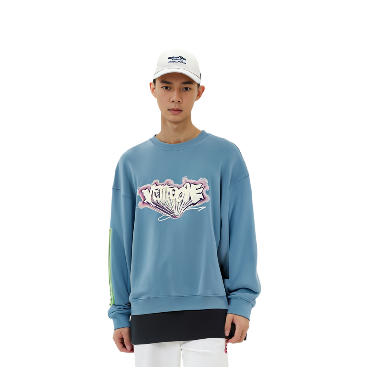 Sizing WE11DONE SS22 印花標誌洗水套頭衛衣 男女款 藍色 WD-TS1-22-684-U-BL