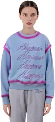 WE11DONE SS22 標誌印花純棉圓領長袖衫 中性 淺藍色 WD-TS1-22-732-U-SK Shop WE11DONE SS22 標誌印花純棉圓領長袖衫 中性 淺藍色 WD-TS1-22-732-U-SK