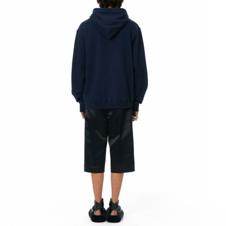 Purchase WE11DONE SS22 Logo Pullover Hoodie with Kangaroo Pocket Unisex - Navy Blue WD-TH1-22-622-U-NV