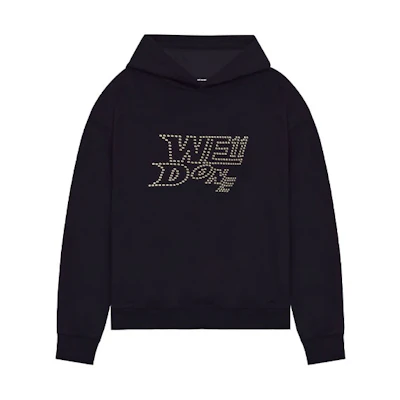 WE11DONE SS22 Logo Rhinestone Pullover Sweatshirt Unisex Couple - Black WD-TH1-22-665-U-BK