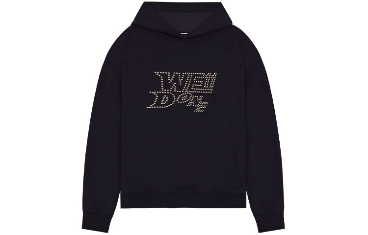 WE11DONE SS22 Logo Rhinestone Pullover Sweatshirt Unisex Couple - Black WD-TH1-22-665-U-BK 圖 2
