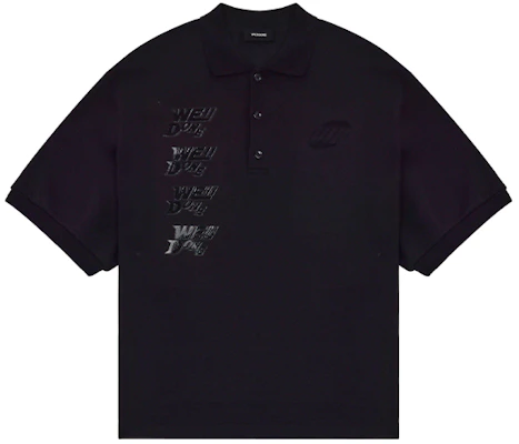 WE11DONE SS22 logo侧条纹短袖POLO衫 男女同款 黑色 WD-TT1-22-537-U-BK Order WE11DONE SS22 logo侧条纹短袖POLO衫 男女同款 黑色 WD-TT1-22-537-U-BK