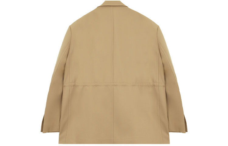 Lookbook WE11DONE SS22 标志喷绘涂鸦羊毛垫肩西装外套 男女款 卡其色 WD-JK1-22-123-U-BG