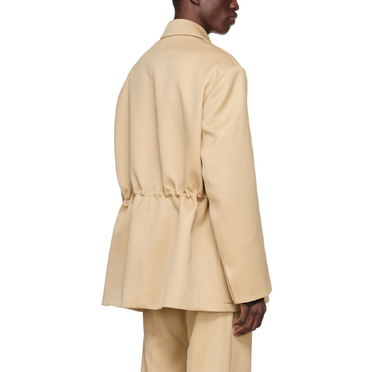 Sizing WE11DONE SS22 标志喷绘涂鸦羊毛垫肩西装外套 男女款 卡其色 WD-JK1-22-123-U-BG