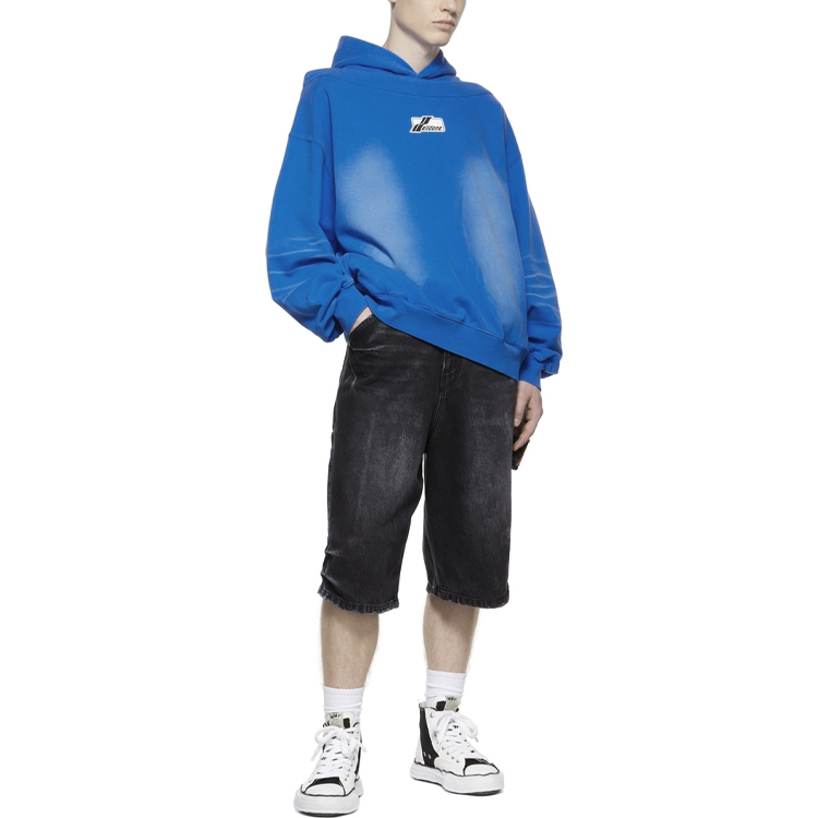 Details for WE11DONE SS22 Logo Washed Gradient Pullover Sweatshirt Unisex Blue. WD-TH1-22-509-U-BL