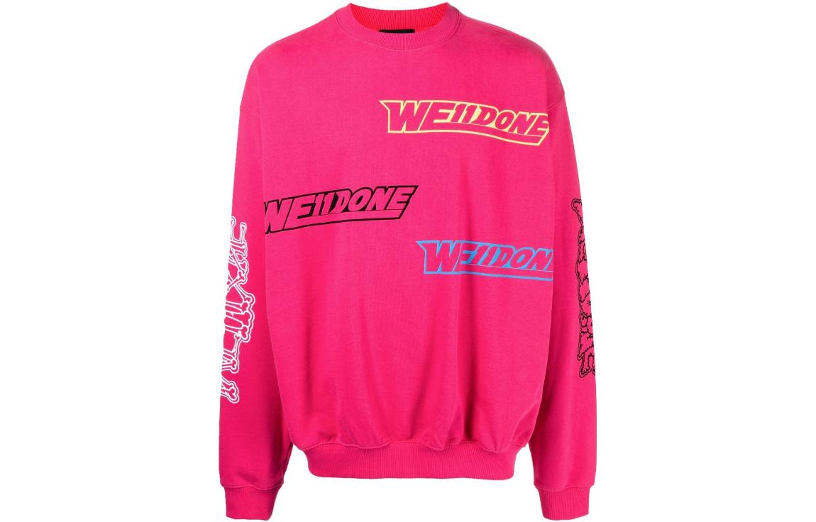 WE11DONE SS22 Logo Washed Vintage Crewneck Sweatshirt Pink Unisex. WD-TS1-22-654-U-HP 圖 2