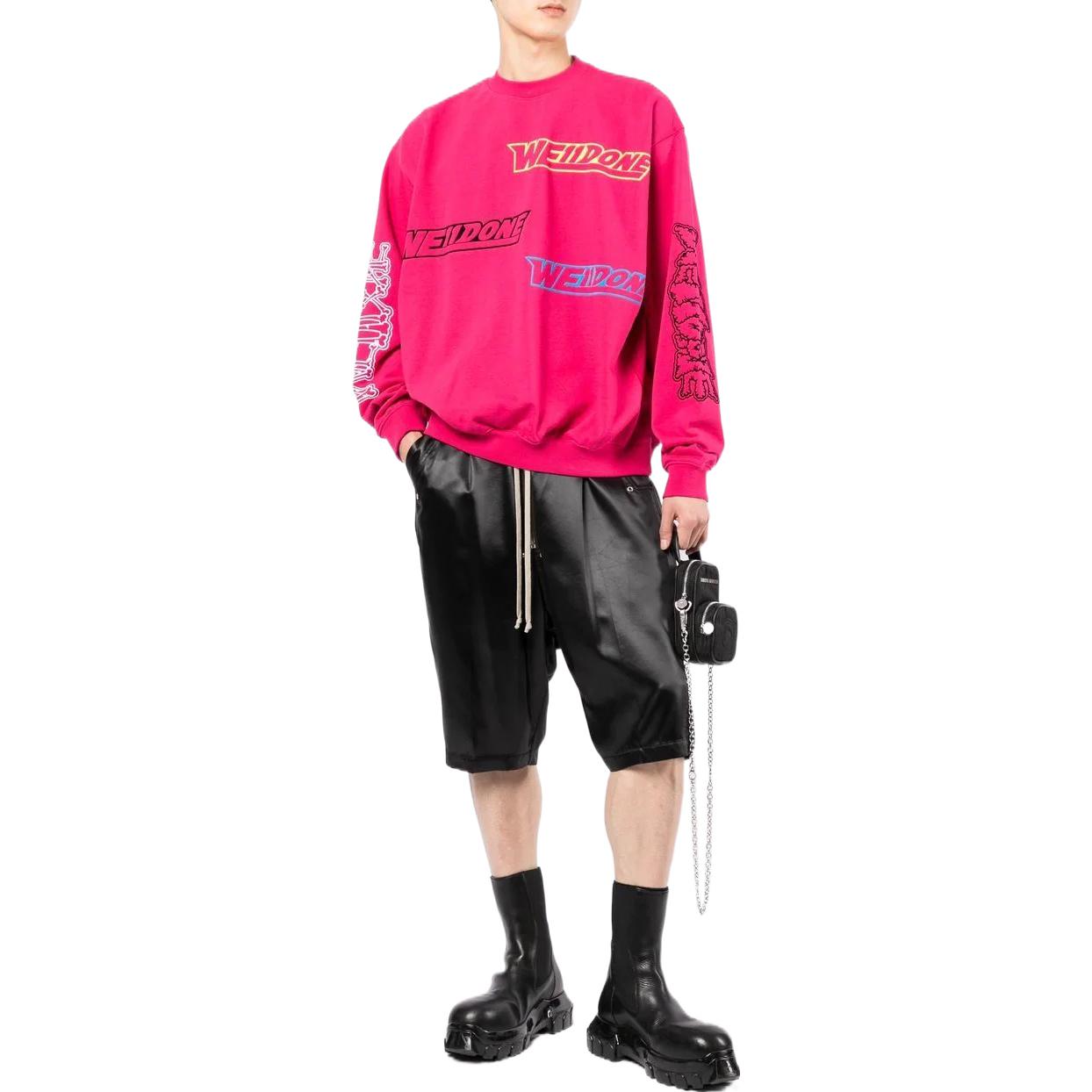 WE11DONE SS22 Logo Washed Vintage Crewneck Sweatshirt Pink Unisex. WD-TS1-22-654-U-HP 圖 5