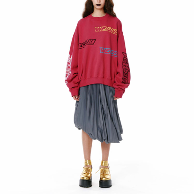 WE11DONE SS22 Logo Washed Vintage Pink Crewneck Sweatshirt Unisex. WD-TS1-22-654-U-PK 圖 4